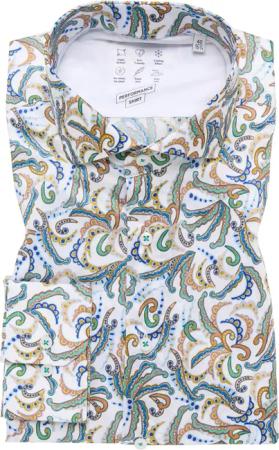 MODERN FIT Performance Shirt in apricot bedruckt
