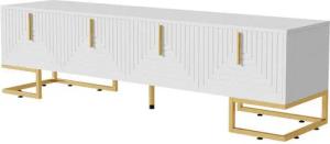 Gotagee TV-Schrank Beistelltisch lowboard TV-Möbel Schubladen goldene Griffe goldene Füße