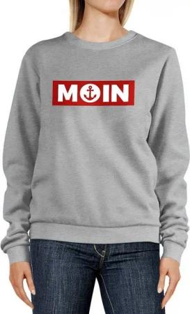 Neverless Sweatshirt Sweatshirt Damen Moin norddeutsch Morgen Anker Badge Rundhals-Pullover Pulli Sweater Neverless®
