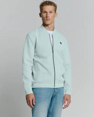 NO EXCESS Sweater "No Excess Piqué-Sweatshirt mit Vollreißverschluss"