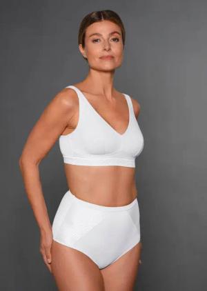 Bügelloser Soft-BH mit Baumwolle - weiß - Gr. 85 D von Goldner Fashion