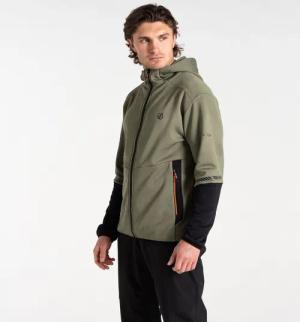 Dare 2b Herren Grün Farbblock Camber Core Stretch Midlayer mit durchgehendem Reißverschluss, Größe: M