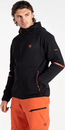 Dare 2b Herren Schwarz Camber Core Stretch Midlayer mit durchgehendem Reißverschluss, Größe: L