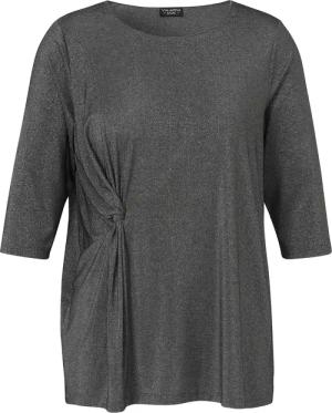 Glitzerndes 3/4-Arm Shirt mit drapiertem Knoten-Detail
