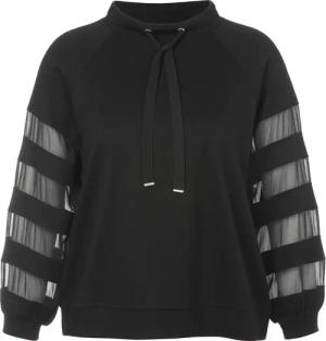 Raffiniertes Sweatshirt mit unterbrochenen Chiffon-Ärmeln