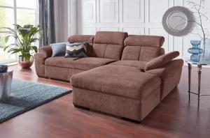 exxpo - sofa fashion Ecksofa "Salerno, inkl. Kopf- und Armteilverstellung, elegant & bequem, L-Form", wahlweise mit Bettfunktion und Bettkasten, tolle Detailverarbeitung
