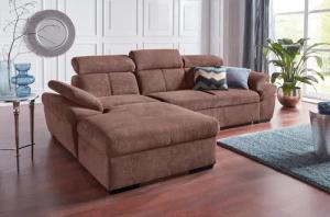 exxpo - sofa fashion Ecksofa "Salerno, inkl. Kopf- und Armteilverstellung, elegant & bequem, L-Form", wahlweise mit Bettfunktion und Bettkasten, tolle Detailverarbeitung