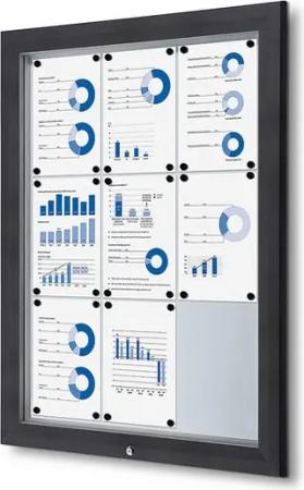Showdown Displays Hängevitrine Showdown Displays Schaukasten Premium für Außen - 9x DIN A4 - Grau (1-St)