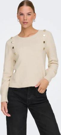 ONLY Strickpullover "ONLJEANETT LIFE LS BUTTON O-NECK CS KNT"