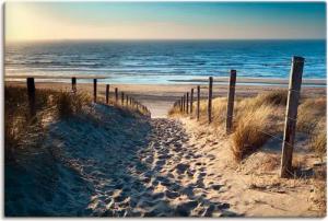 Artland Wandbild "Weg zum Nordseestrand Sonnenuntergang", Strand, (1 St.), als Alubild, Outdoorbild, Leinwandbild, Poster, Wandaufkleber