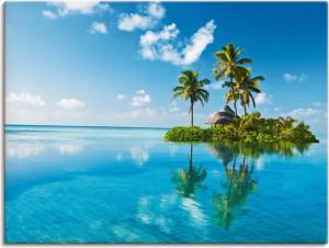 Artland Wandbild "Tropisches Paradies - Insel Palmen Meer", Amerika, (1 St.), als Alubild, Outdoorbild, Leinwandbild, Poster, Wandaufkleber
