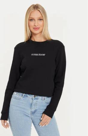 Guess Jeans Sweatshirt W4YQ10 KC811 Schwarz Classic Fit