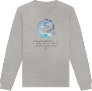 Mr. & Mrs. Panda Longpullover Walfisch Thunfisch Größe XS - Heather Grey - Geschenk, Witz, Pullover (1-tlg) Einzigartige Designs