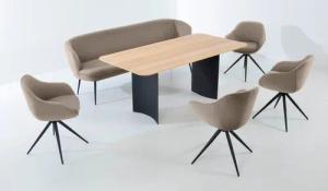K+W Komfort & Wohnen Essgruppe "ZOOM", abgerundete Essgruppe mit Solobank, 4 Sesseln und 1 Tisch