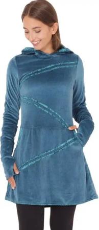 PUREWONDER Samtkleid Winterkleid dr18 mit Kapuze