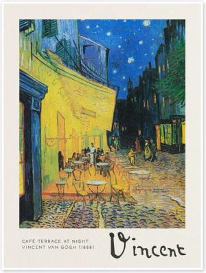 Posterlounge Poster Vincent van Gogh, Caféterrasse am Abend, 1888, Wohnzimmer Malerei