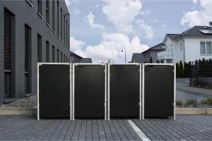 Hide Mülltonnenbox 4x 240 Liter schwarz B/H/T: ca. 279x115x81 cm