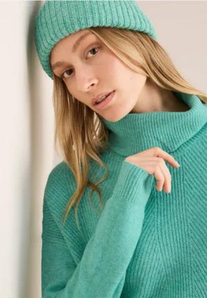 Cecil Damen Pullover mit Rollkragen in Grün, Gr: S