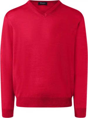Maerz Pullover aus Schurwolle mit V-Ausschnitt