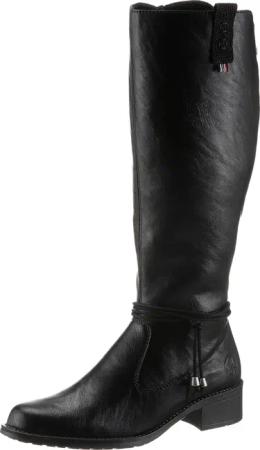 Rieker Reißverschlussstiefel, Langschaftstiefel, Blockabsatz, mit modischer Zierschnürung