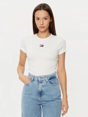 Tommy Jeans T-Shirt DW0DW20463 Weiß Slim Fit