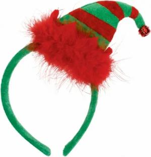 Amscan Kostüm Haarreif 'Weihnachtsmütze Elf' mit Glöckchen, Rot