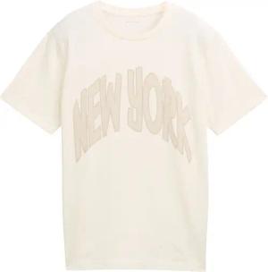 TOM TAILOR Jungen T-Shirt mit Print, weiß, Uni, Gr. 152