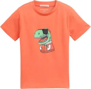 TOM TAILOR Jungen T-Shirt mit Print, rot, Uni, Gr. 92/98