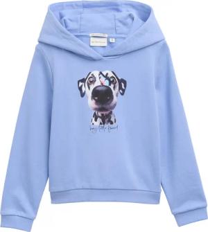 TOM TAILOR Mädchen Hoodie Sweatshirt mit Print, blau, Uni, Gr. 104/110