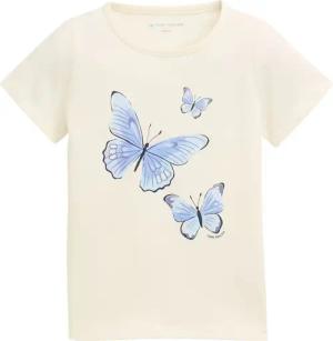 TOM TAILOR Mädchen T-Shirt mit Print, weiß, Uni, Gr. 92/98