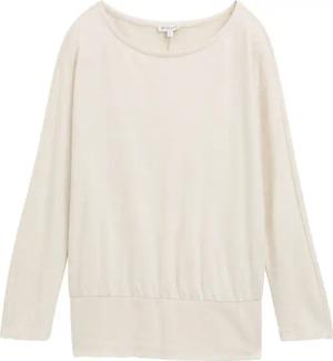 TOM TAILOR Damen Loose Fit Langarmshirt, beige, Meliert, Gr. XL
