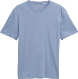 TOM TAILOR Herren Basic T-Shirt aus Baumwolle, blau, Uni, Gr. S