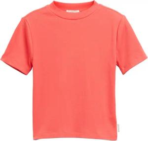 TOM TAILOR Mädchen Cropped T-Shirt mit Rippstruktur, rot, Uni, Gr. 164