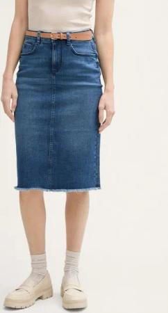 TOM TAILOR Sommerrock Midi-Jeansrock mit Schlitz