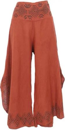 Guru-Shop Relaxhose Bequeme Sommerhose in natürlichem Look,.. alternative Bekleidung