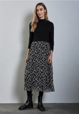 Street One Frauen Maxi-Kleid in Schwarz, Gr: 42