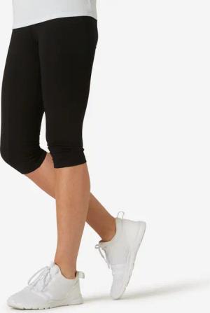 3/4-Leggings Damen Slim - 500 schwarz