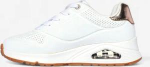 Skechers Sneaker Mädchen Schnürsenkel - Uno weiss/gold