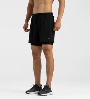 Laufshorts 2-in-1 Herren - Run 500 Confort schwarz