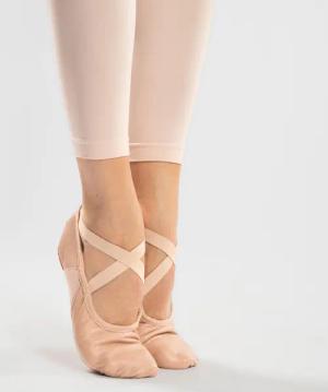 Ballettschuhe geteilte Sohle Leder weich Gr. 28–42 - beige