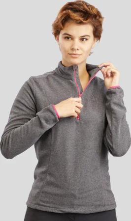 Fleecepullover Damen Wandern - MH100 grau