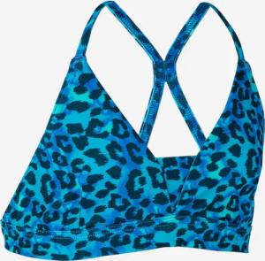 Bikini-Oberteil Mädchen Triangel - 500 Lizy Leopard blau
