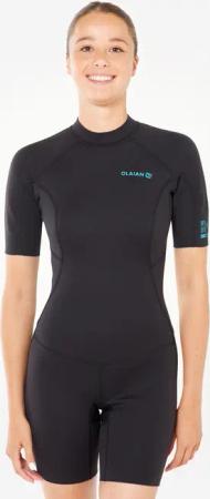 Neoprenanzug Shorty Surfen Damen 1.5 mm - 100 schwarz