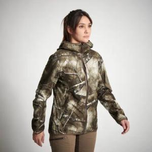Jagdjacke Regenjacke 500 Damen geräuscharm Camouflage