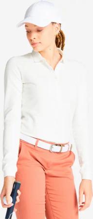 Damen Poloshirt langarm - MW500 elfenbein