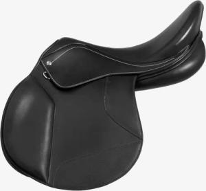 Sattel 500 Leder 17.5" Pferd schwarz