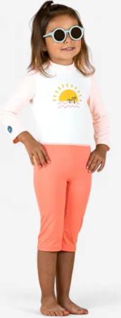 UV-Schwimmanzug langarm Baby - rosa Print