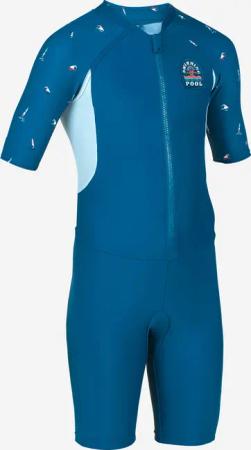 Schwimmanzug Jungen kurzarm - Shorty 100 marineblau/blau