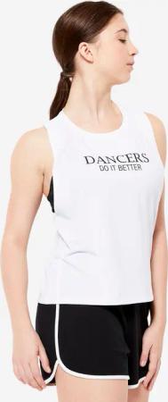 Tanztop Damen Modern Jazz breite Armpartie - weiss
