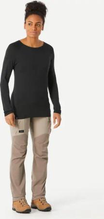 Langarmshirt Damen 100 % Merinowolle Bergwandern - MT500